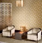 Tapet clasic floral bej cu auriu  Delen  cod Z72042