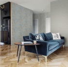 Tapet gri albastru model geometric  cu striatii crem   Delen  cod 24622