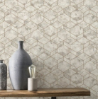 Tapet superlavabil  Rasch  model geometric gri-argintiu  cod 649642
