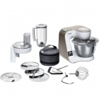 Robot de bucatarie Bosch MUM5xW20, 1000W, 7 trepte de viteza + Pulse, 3D PlanetaryMixing, Cantar integrat, 3,9 l capacitate bol, alb maro