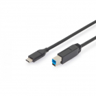 Digitus AK-300149-018-S cabluri USB USB 2.0 1,8 m USB C USB B Negru