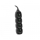 Prelungitor Tracer PowerCord, 4 prize, 3m, Negru