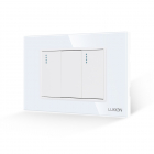 Intrerupator Dublu Mecanic LUXION cu Rama din Sticla, Standard Italian, 3M