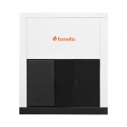 Centrala pe peleti Fornello Eco Energy 40 kW echipata cu automatizare afisaj digital arzator fonta curatare mecania a drumurilor de fum buncar peleti integrat 100 kg