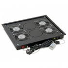 TRITON Panou ventilatie pentru rack de podea 19', 4 ventilatoare 230V/60W cu termostat, flux axial,