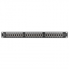Patch panel 24 porturi 1U 19" Cat.6 FTP cu organizator cabluri, ecranat, negru, PPS6-1024-B