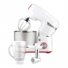 Mixer cu bol Heinner HPM-1000WH, 1000W, miscare planetara, accesoriu masina de tocat si blender, bol 5.5 L, 10 viteze + pulse, Alb