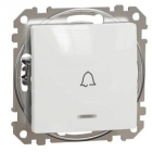 Intrerupator cu revenire indicator luminos cu simbol sonerie Schneider, SDD111131L, Sedna Design, alb
