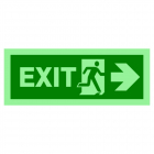Indicator fotoluminoscent Exit dreapta, autocolant, 19.5 x 7.5 cm