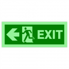Indicator fotoluminoscent Exit stanga, autocolant, 19.5 x 7.5 cm