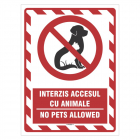 Indicator Interzis accesul cu animale, PVC, 15 x 20 cm