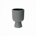 Ghiveci Keli Mika Petit, PVC, gri, diametru 18 cm, inaltime 26.5 cm