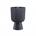Masca cu ghiveci Keli Mika, plastic, antracit, diametru 30 cm, inaltime 43 cm