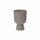 Ghiveci Keli Mika Petit Wood, PVC, gri piatra, diametru 14 cm, inaltime 20.5 cm