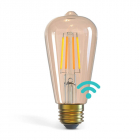 Bec LED inteligent cu WiFi AlecoAir BE27 Amber  Temperatura lumina reglabila  Control prin asistenti vocali