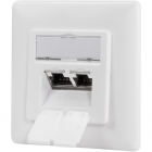 Priza RJ-45 Aplicabila cu 2 Iesiri pentru Cablu FTP Cat6A RJ-45 (M) x 2 Ecranat Plastic cu Metal Signal White