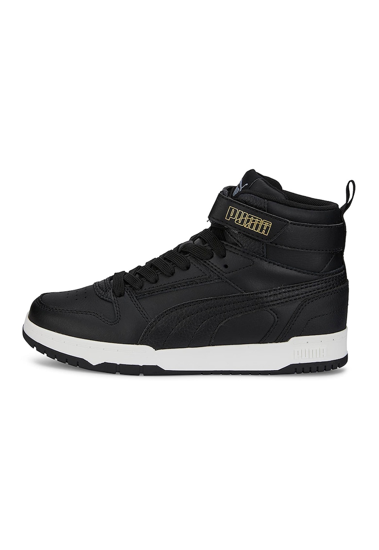 Pantofi sport mid-high de piele cu model cu perforatii RBD Game - Auriu/Negru