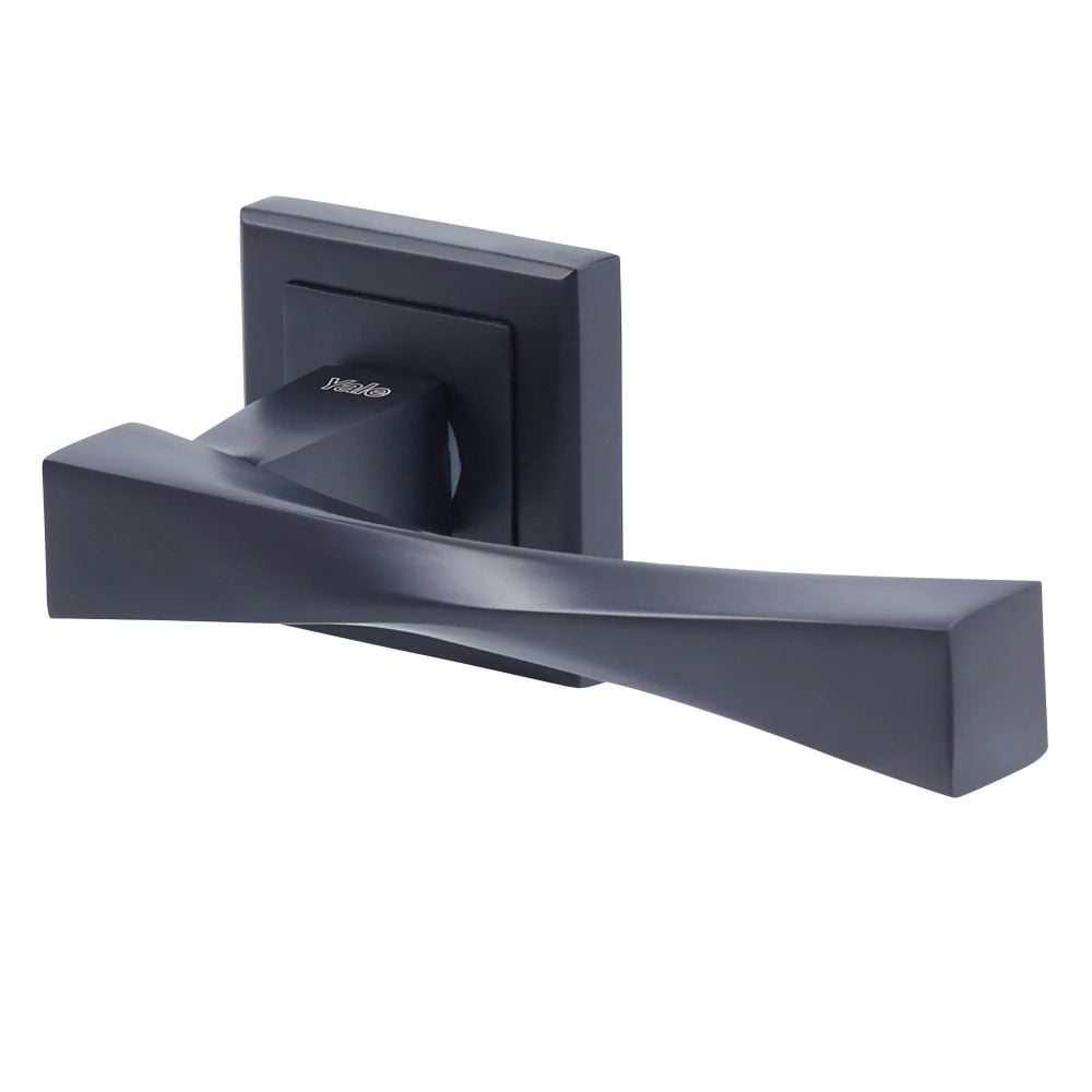 Set manere Yale Verona, cu rozete cu buton incluse, aluminiu, negru