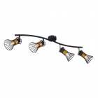 Plafoniera spot Purra, 4 x E14, 40W, negru + auriu