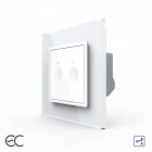 Intrerupator Dublu Cap Scara / Cruce cu Touch LIVOLO cu Rama din Sticla – Protocol Zigbee EC