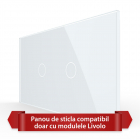 Panou Intrerupator Simplu + Simplu cu Touch LIVOLO din Sticla, Standard Italian – 4M