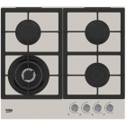 Plita cu gaz incorporabila Beko HILW64225SBG, 4 arzatoare, suprafata sticla, panou butoane frontal, High-Efficiency™ Gas Burner