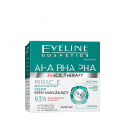 Crema hidratanta Eveline Cosmetics Miracle, cu acid hialuronic si 3 tipuri de acizi (AHA, BHA, PHA), pentru netezire si regenerare, 40 ml
