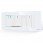 Intrerupator Mecanic 12 Posturi LUXION cu Rama din Sticla, Standard Italian, 6M