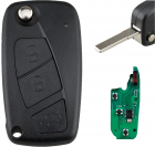 Cheie Auto Programabila Completa 433MHz, cu 3 butoane, compatibila Fiat Qubo, Fiorino, Doblo, Punto, Citroen Nemo, Peugeot Bipper – cip ID46/PCF7946, sistem Delphi