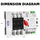 Comutator de transfer automat 3P 3 faze cu sina DIN, ATS cu alimentare dubla, SINOTIMER, comutator selector electric, 125A / ATS125-3P / 0737214300359