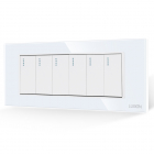 Intrerupator Mecanic 6 Posturi LUXION cu Rama din Sticla, Standard Italian, 6M
