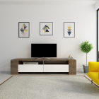 Comoda TV Sosruko - Walnut, White 155 X 35 X 35