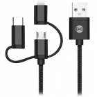 Cablu 3IN1 USB-LIGHTNING-UCB-C-MICRO USB 1M 1.5A - negru Forever T_01626