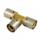 Teu egal cu presare PeX Tiemme, alama, auriu, diametru 20 mm