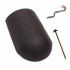 Tigla de coama de inceput Terran Danubia + clema de fixare, negru, 240 x 370 mm, 3.2 kg/buc
