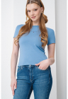 Tricou cu decolteu la baza gatului si imprimeu logo