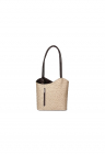 Rucsac de piele cu imprimeu piele de strut - Maro inchis/Maro taupe