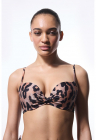 Sutien cu animal print - Negru/Roz prafuit