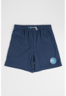 Pantaloni scurti din amestec de bumbac cu snur - Bleumarin