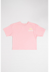 Tricou din amestec de bumbac cu logo - Alb/Roz