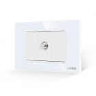 Priza TV Satelit 1M + 2 Taste False LUXION cu Rama din Sticla, Standard Italian, 3M