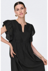 Rochie scurta cu decolteu in V - Negru