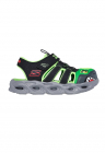 Sandale cu velcro Thermo Splash - Negru/Verde lime