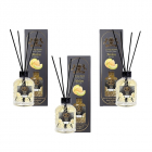 Set 3 Difuzoare de Camera cu Betisoare Golden Silva Pepene Galben, 3 x 110ml
