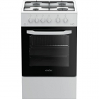 Aragaz Arctic AGM5511DTTL, 4 arzatoare, Gaz, Aprindere electrica, Grill, Timer, 50 cm, Alb