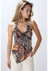 Top - top mulat cu imprimeu - decolteu in V - multicolor - jerseu - Multicolor