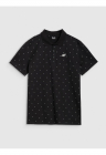 Tricou polo barbati - negru - 100% bumbac - croiala regulata - imprimeu integral