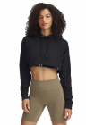 Hanorac crop din material terry cu maneci cazute Icon - Negru