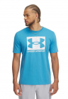 Tricou cu decolteu rotund si logo ABC Camo - Alb/Albastru glaciar