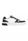 Pantofi sport de piele ecologica cu logo - Alb/Negru